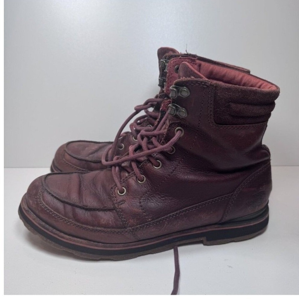 The‎ North Face Bridgeton Moc Toe Boot Men 11 Burgundy Leather Insulated Outdoor